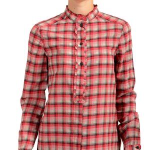 Burberry Women's Peony Rose Ruffle Detail Long Sleeve Shirt US XL IT 46